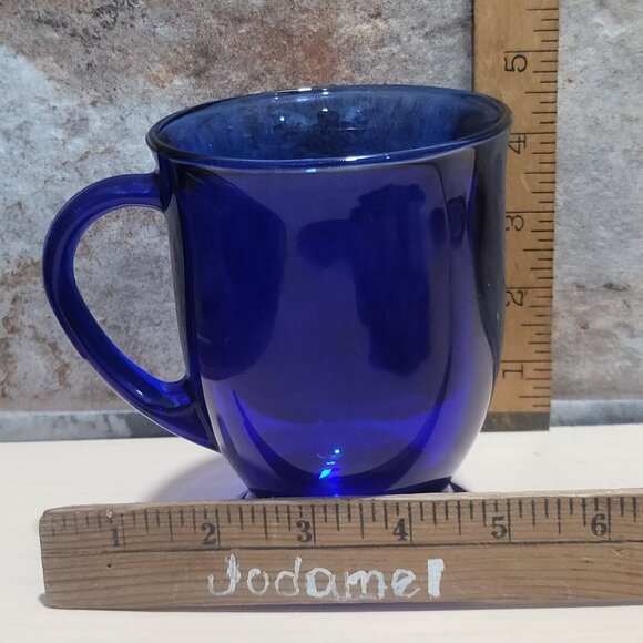 Vintage Starbucks Cobalt Blue Glass Pedestal Mug - Picture 9 of 10